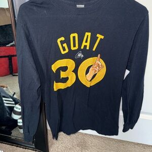 Steph Curry Long Sleeve Tee - Black and Yellow - Golden State Warriors